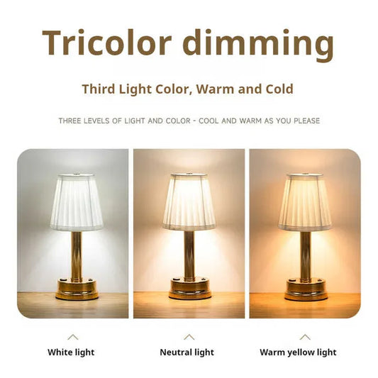 Gold Creative LED Rechargeable Table Lamp | 3 Adjustable Light Modes | Touch Control | USB Charging | Modern Atmosphere Light for Bar, Restaurant, Cafe, and Home Decor - Mekamart Australia