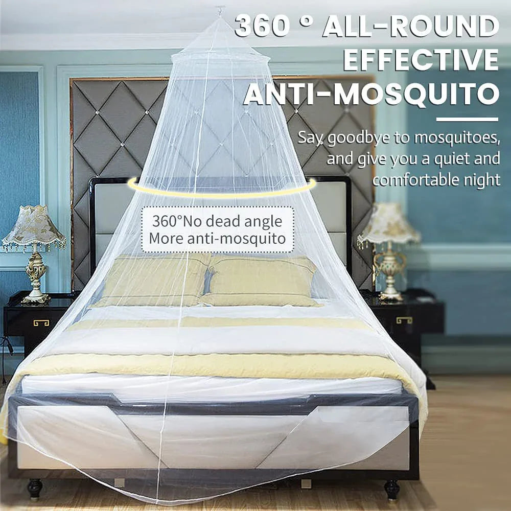 Black Hanging Princess Bed Canopy Mosquito Net - Dome Bedding for Dorm Rooms & Bedrooms (Fits 1.5m-1.8m Beds) - Mekamart Australia