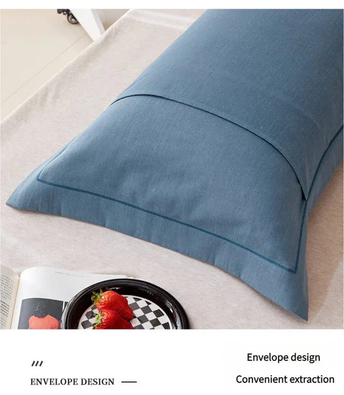 Dark Purple Pure Cotton Flannel Pillowcase Set - Soft, Thickened, Solid Color (Pair, 48x74cm) - Mekamart Australia