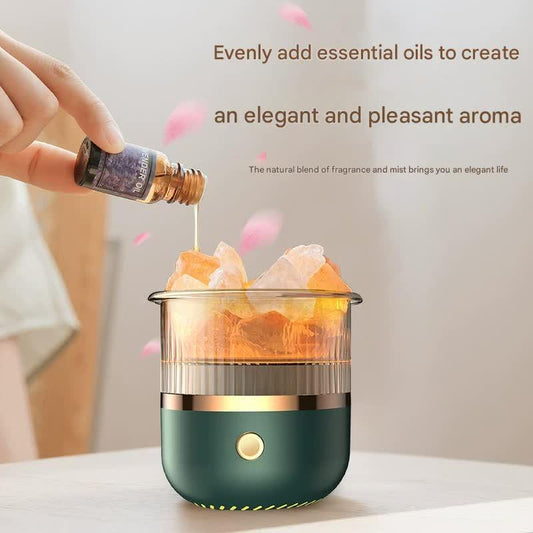 Crystal Humidifier with LED Light - Aromatherapy Diffuser for Home Relaxation(black) - Mekamart Australia