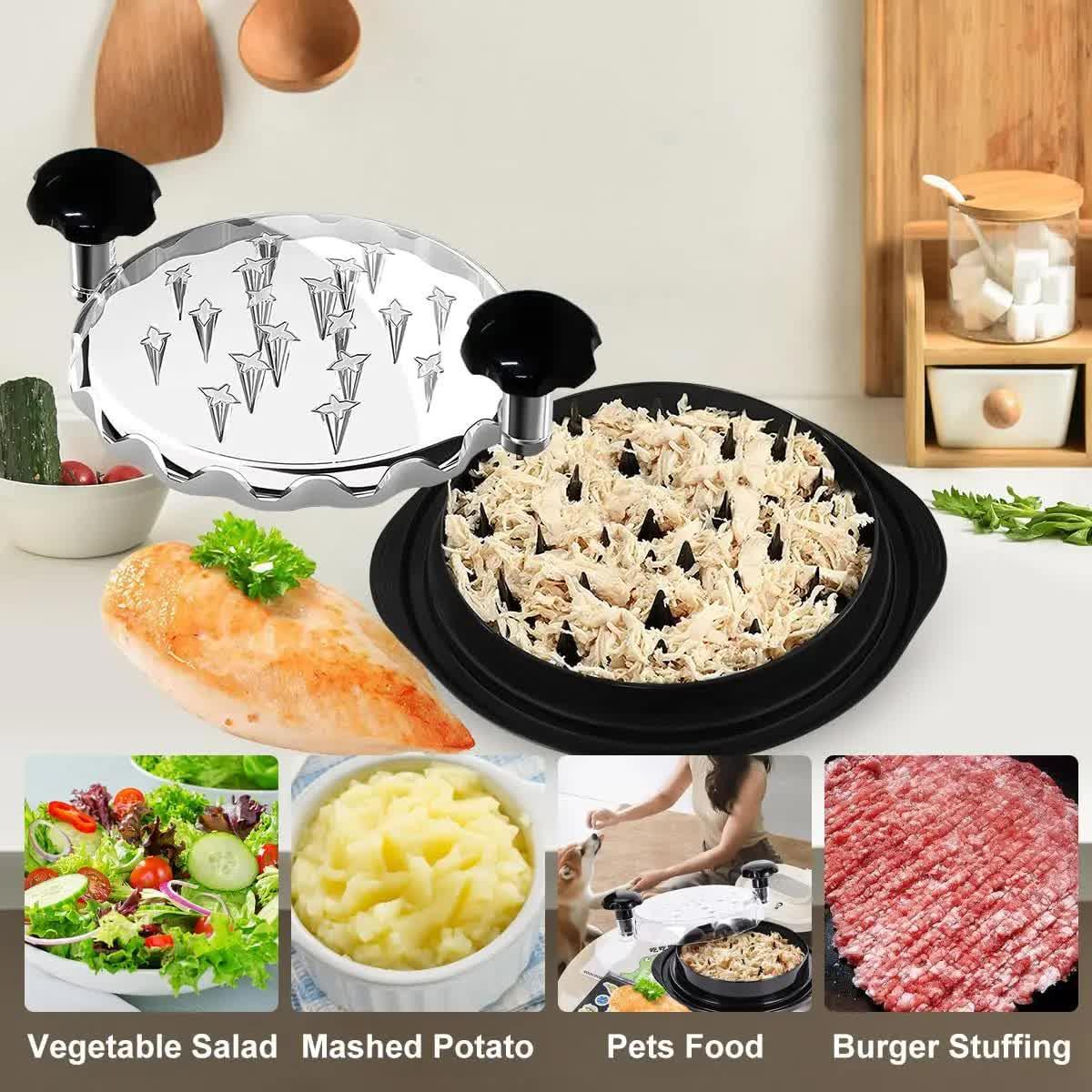 Upgraded Meat Shredder Tool - Rotating Chicken & Pork Puller with Anti-Slip Base & Ergonomic Grips(red) - Mekamart Australia