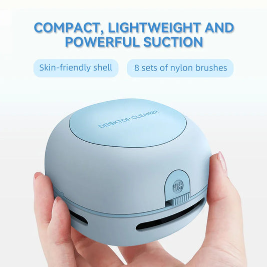 Blue Cordless Tabletop Crumb Sweeper - USB Rechargeable Mini Vacuum for Desk - Mekamart Australia