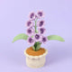 Handmade Crochet Lily of the Valley Potted Plant - Everlasting Crochet Flower Arrangement (9 heads Purple) - Mekamart Australia
