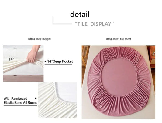 Khaki Plush Crystal Velvet Fitted Sheet - Ultra Soft, Warm & Thick for Winter (99x190+36cm) - Mekamart Australia