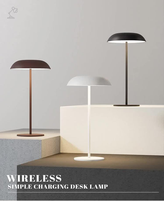 Brown Minimalist Rechargeable LED Touch Table Lamp - 3-Color Stepless Dimming Metal Desk Light - Mekamart Australia