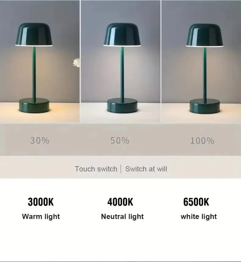Yellow Modern Minimalist LED Table Lamp - Rechargeable Touch Control Desk Light - Mekamart Australia