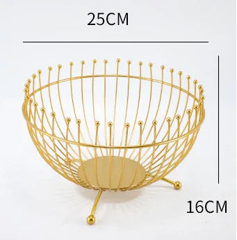 Small Feet Black Modern Metal Wire Fruit Basket Bowl - Countertop Storage for Fruit & Snacks - Mekamart Australia