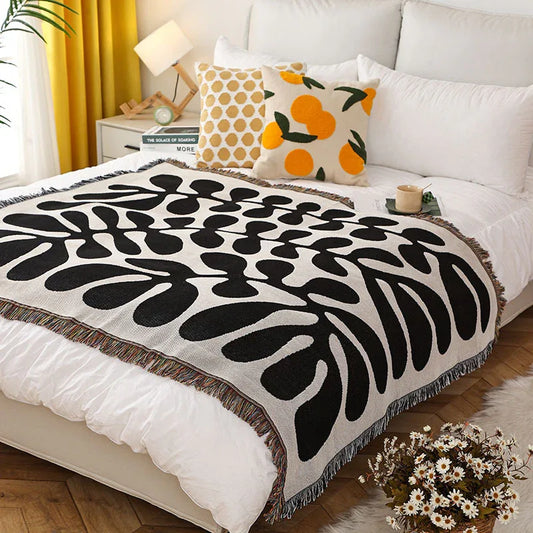 Black-white Vintage American Windline Blanket - Multi-Use Design - Mekamart Australia