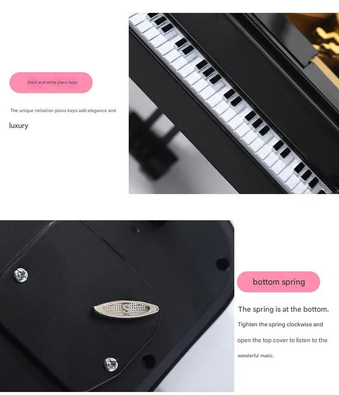 Classical Grand Piano Music Box with Dancing Ballerina(Regular version - white) - Mekamart Australia