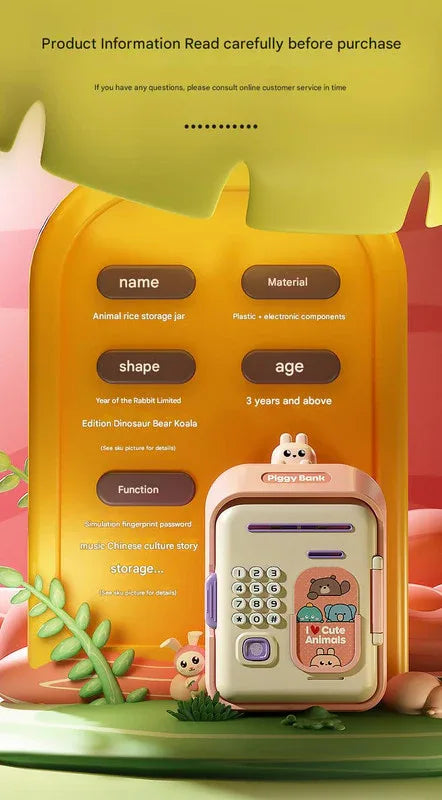 Interactive Kids' Piggy Bank Safe with Music, Stories & Password Lock(blue) - Mekamart Australia