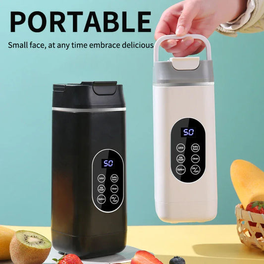 Wireless Portable Juicer Blender - 420ml, 12 Blades, 5-Hour Ice Storage, Digital Display & USB-C Charging(black) - Mekamart Australia