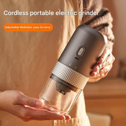 Wireless Portable Electric Coffee Grinder - Adjustable Coarseness, USB-C Rechargeable, One-Touch Operation(grey) - Mekamart Australia