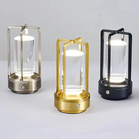 Cross-Shaped LED Table Lamp - Silver Touch Button with USB Charging - Mekamart Australia