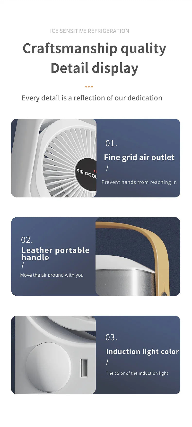 Black 3-in-1 Portable Air Cooler Fan - Desktop Humidifier & LED Light, Nano Mist - Mekamart Australia