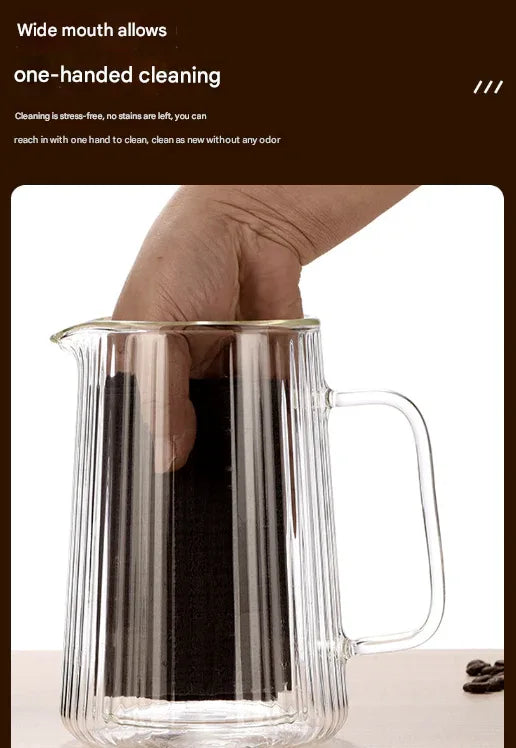 Transparent Elegant Ribbed Double Wall Glass French Press - 650ml Heat Resistant Coffee and Tea Maker with Stainless Steel Filter - Mekamart Australia