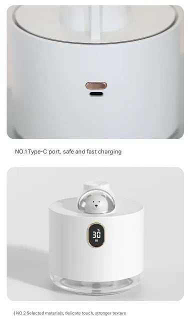 Pink Adorable Space Capsule Humidifier - Portable USB Cool Mist Maker with LED Display & Ambient Night Light - Mekamart Australia