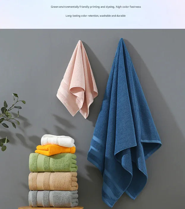 Blue Premium 3-Piece 100% Cotton Towel Set - Ultra Soft, Absorbent & Quick-Dry for Bathroom - Mekamart Australia