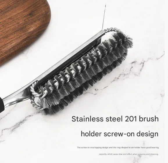 Plastics Handle Heavy Duty BBQ Grill Brush - Stainless Steel Wire Cleaner with Scraper for Effortless Grate Cleaning - Mekamart Australia