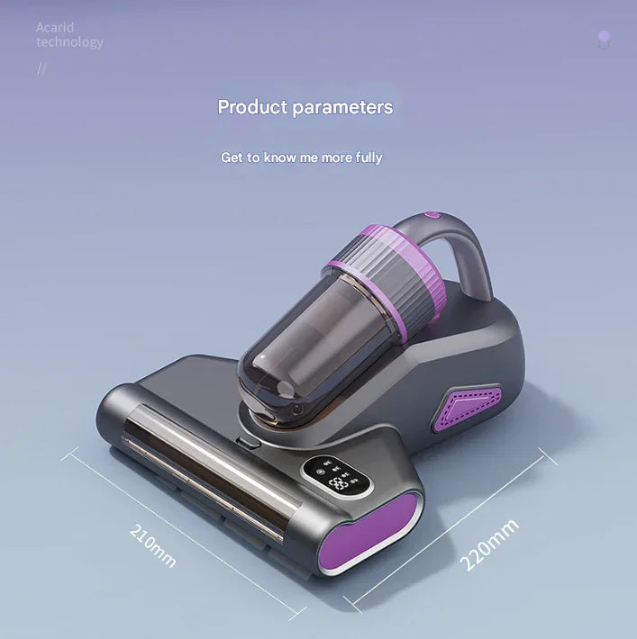 White Advanced Cordless UV-C Dust Mite Vacuum - Handheld Cleaner with Hot Air, Pulsating Pads & LED Display - Mekamart Australia