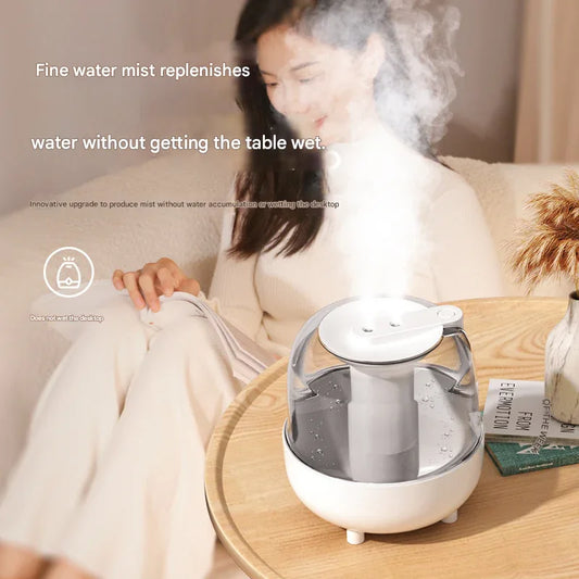 White 3.5L Smart Cool Mist Humidifier with Dual Nozzle & Digital Display - Ultra-Quiet Air Purifier for Bedroom and Office - Mekamart Australia