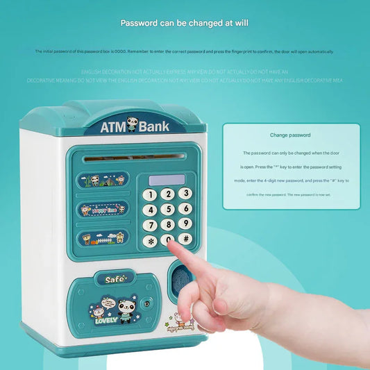 Pink Mouse baby Kids Smart ATM Piggy Bank - Automatic Bill Scroll, Password & Fingerprint Unlock with Fun Features - Mekamart Australia