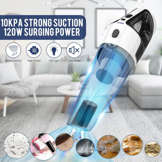 Corded Handheld Car Vacuum Cleaner - 10kPa Strong Suction, 120W Power with LED Light & Washable HEPA Filter(black) - Mekamart Australia