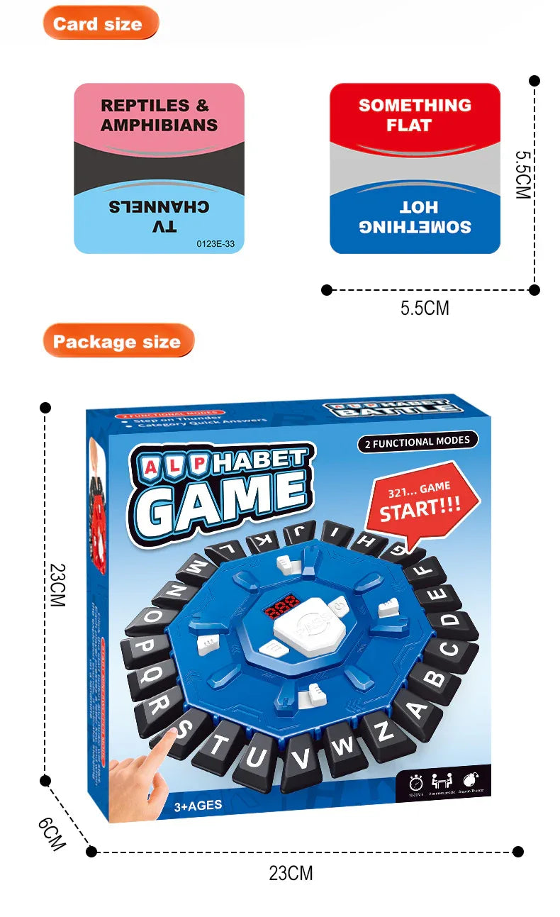 2pc Electronic Alphabet Categories Game - Fast-Paced Word Challenge for Family Fun(red) - Mekamart Australia