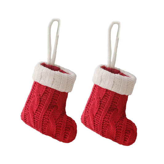 Christmas Decoration Mini Knitted Stockings Cutlery Holders 8 Pack for Home Party Decor(Tableware not included) - Mekamart Australia