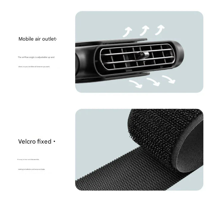White Car Seat Headrest Fan - USB Powered Bladeless Rear Seat Fan for Vehicle Cooling (175x75x34mm) - Mekamart Australia