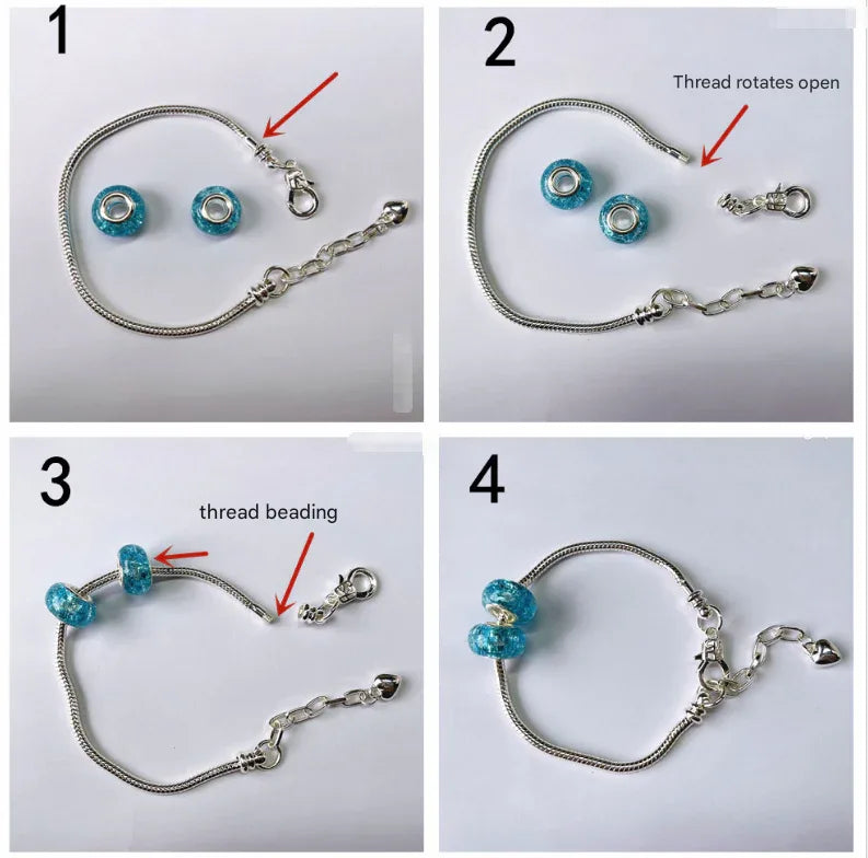 93 Piece DIY Charm Bracelet and Necklace Making Kit for Girls Creative Jewelry Craft Set with Rainbow Beads and Silver Pendants Ideal Kids Gift - Mekamart Australia