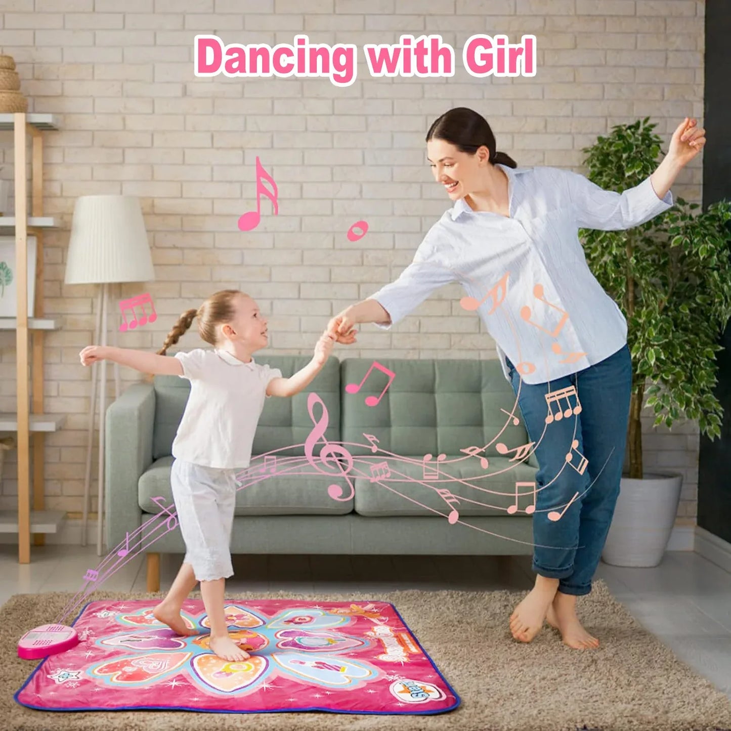 Blue Wireless Kids Electronic Princess Dance Mat & Music Playmat(90x108CM) - 7 Modes Foot Game Pad Toy with Digital Score Display - Mekamart Australia