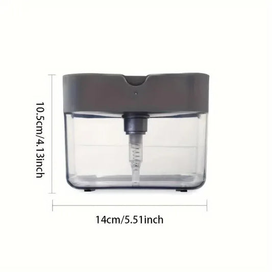 2-Pack Grey Kitchen Press-Type Dish Soap Dispenser & Sponge Caddy - 2-in-1 Automatic Liquid Pump for Dish Scrubbers & Scouring Pads - Mekamart Australia