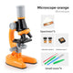 Orange Kids Biological Microscope Kit 100x 400x 1200x LED Magnification STEM Science Toy for School Students with Sample Slides - Mekamart Australia