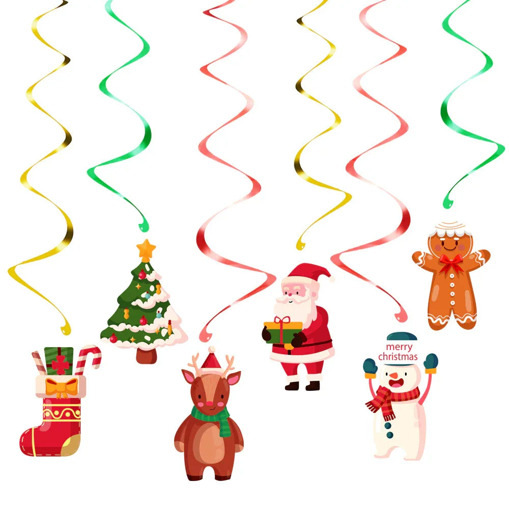 10 PCS Festive Gingerbread Man Christmas Hanging Swirl Decoration for Australian Holiday Cheer - Mekamart Australia