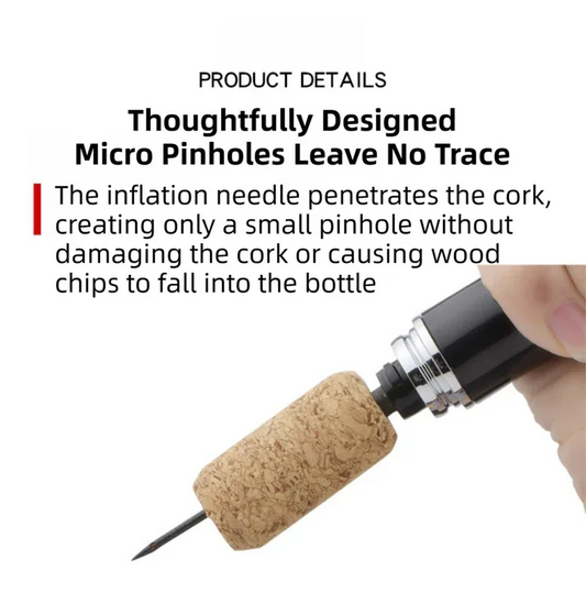 Black Pen-Style Air Pressure Wine Bottle Opener with Vacuum Wine Stopper Set - Effortless Cork Removal for Home & Champagne Party - Mekamart Australia