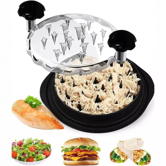 Red Chicken Shredder Machine with Transparent Lid & Brush - Manual Meat Chopper and Pulverizer for Cooked Chicken and Pet Food - Mekamart Australia