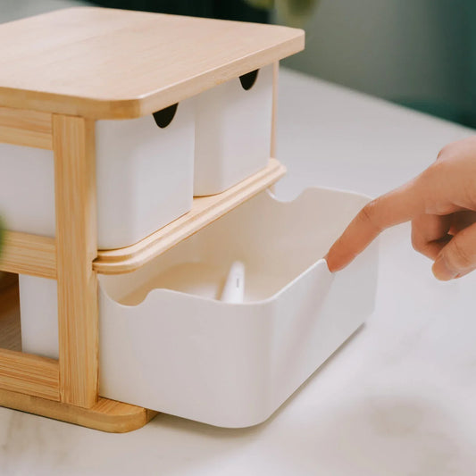 Bamboo Fibre Storage Drawer Set - Mekamart Australia