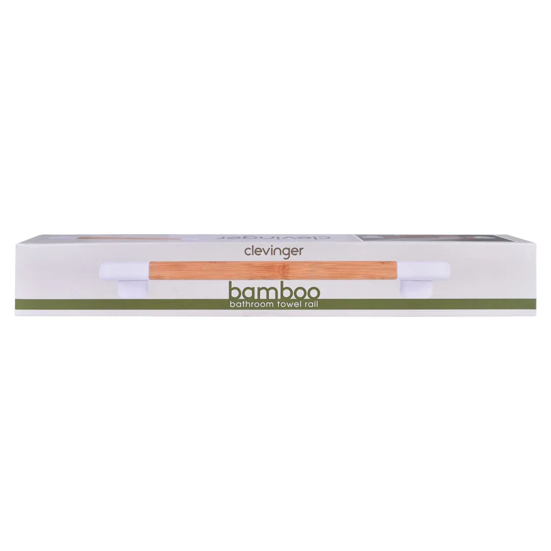 Bamboo Wall Mounted Bathroom Towel Rail - Mekamart Australia
