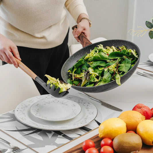 Beechwood & silicone pasta spoon charcoal - Mekamart Australia