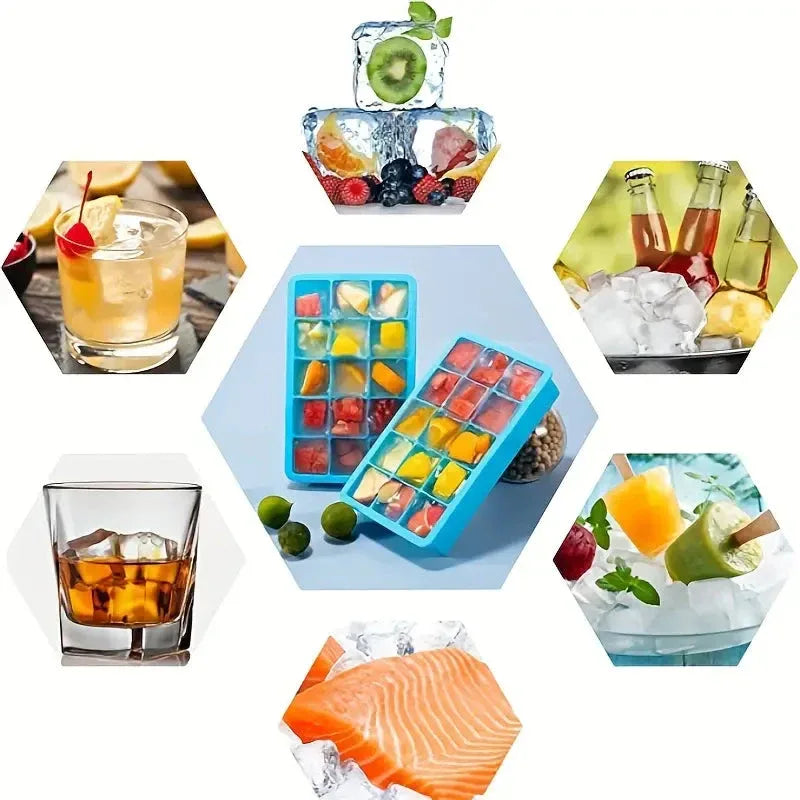 15 Grids Silicone Ice Tray Cube Molds - Mekamart Australia