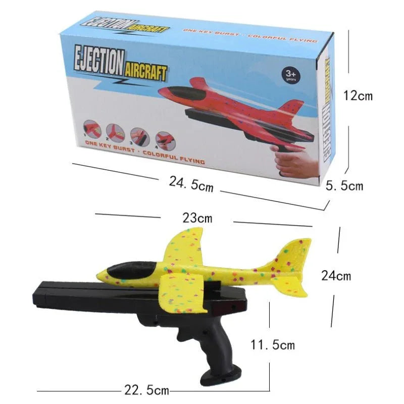 2x Ejection Foam Plane Toy Outdoor Sport with Light Safe for Children Birthday Gift - Mekamart Australia