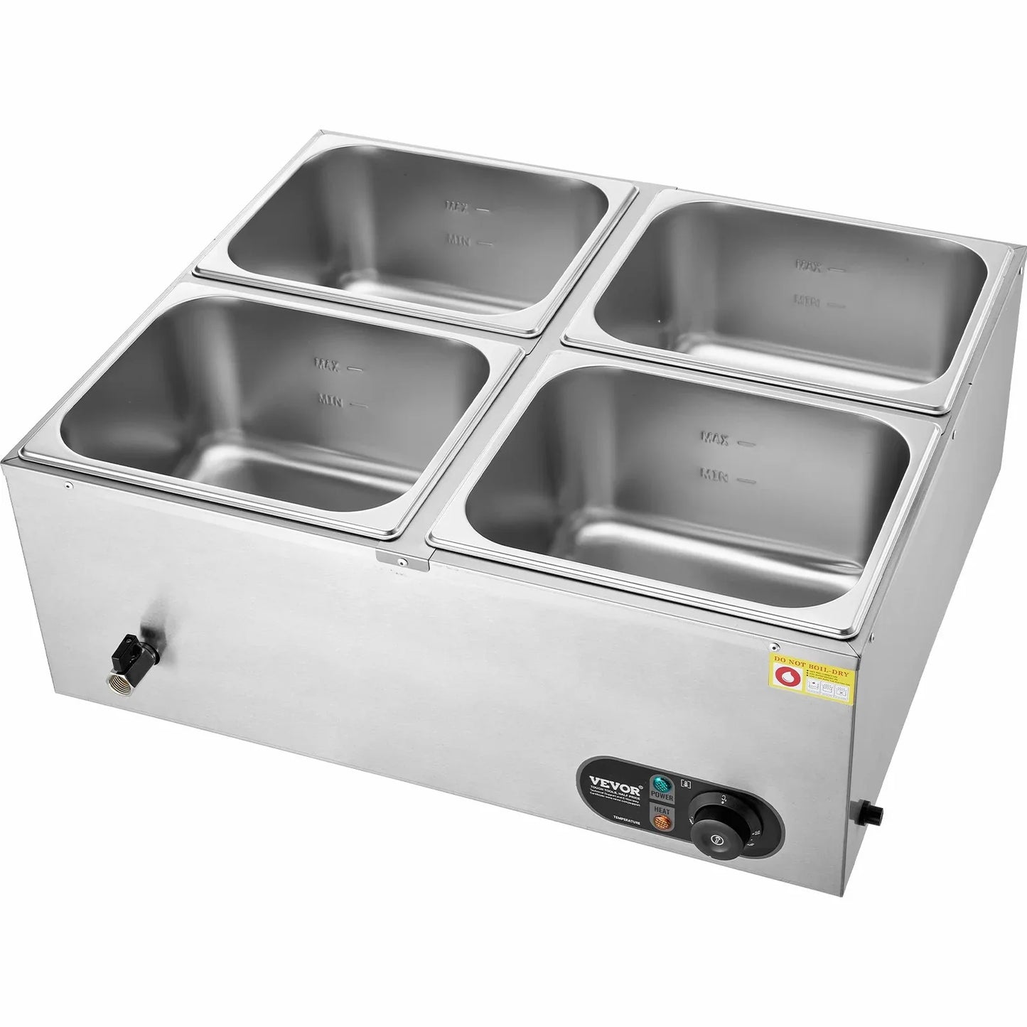 VEVOR Commercial Electric Food Warmer Countertop Buffet 4*12 Qt Pan Bain Marie - Mekamart Australia