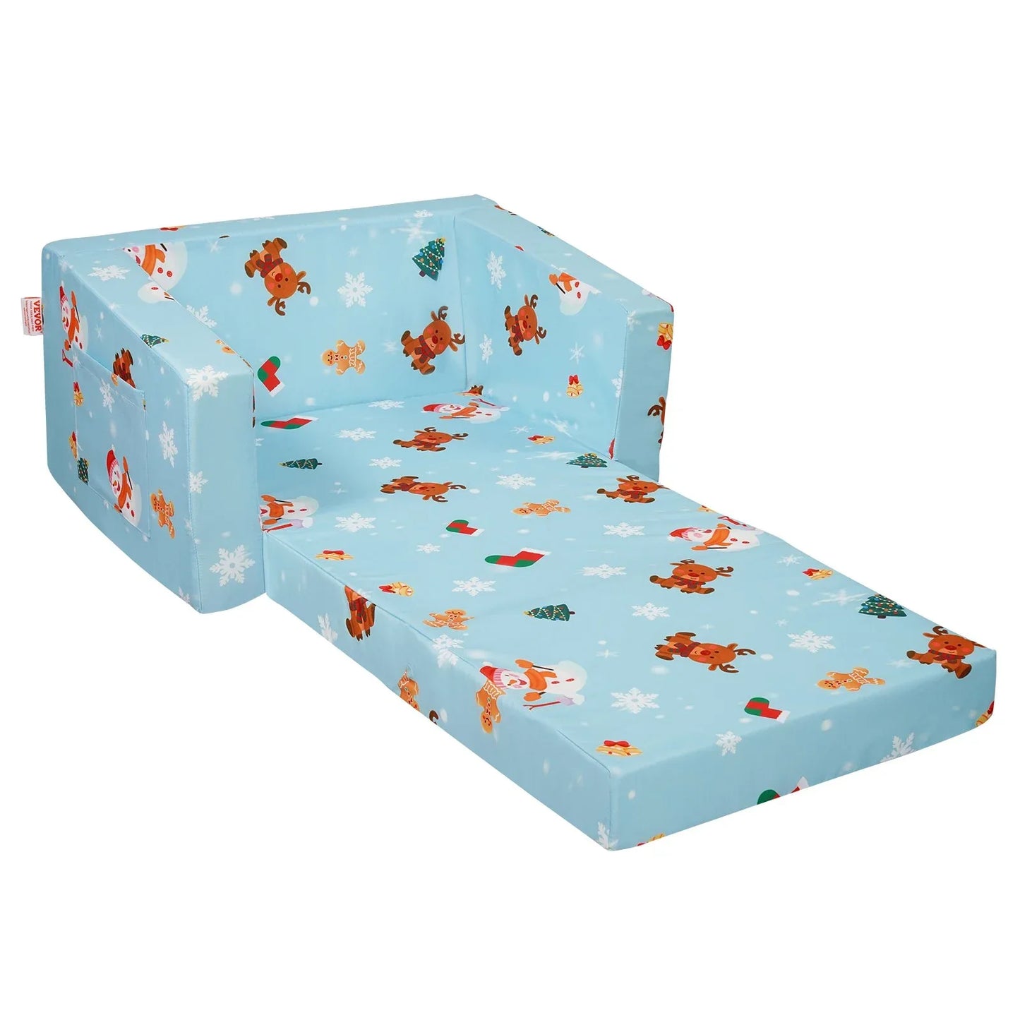 VEVOR Baby Chair Foldable 2-in-1 Baby Lounger Couch Cartoon Kids Sofa Pink - Mekamart Australia