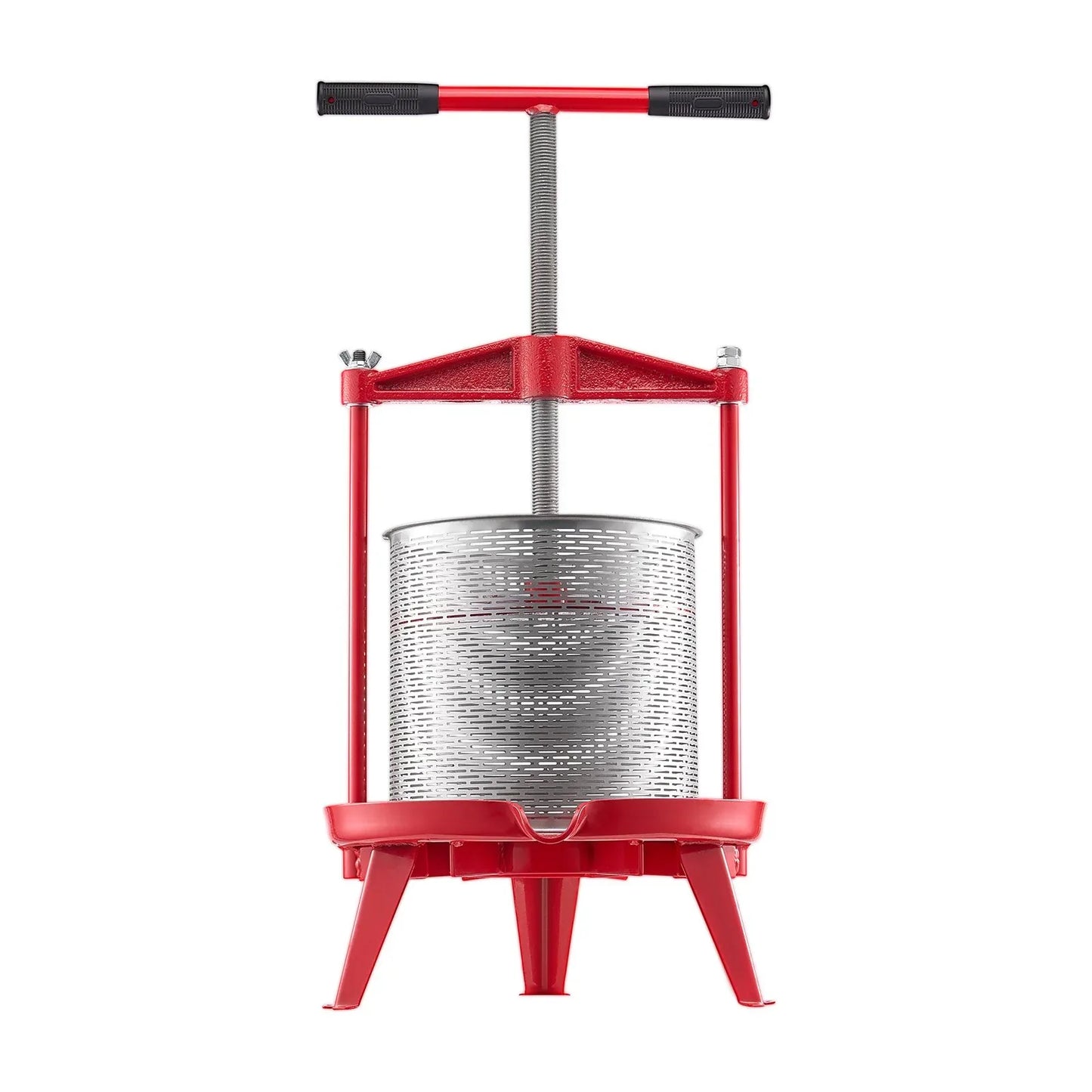 VEVOR 3.69 Gal/14L Fruit Wine Press, Stainless Steel Basket with Cross-beam and Triangular Structure, Manual Juice Maker, Cider Apple Grape Tincture Making Press with T-Handle for Kitchen Home - Mekamart Australia