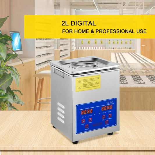 VEVOR Ultrasonic Cleaner 2L Jewelry Cleaning with Digital Timer Ultrasonic Cleaning Machine for Jewellery Rings Watches Eyeglasses Dentures Coins Metal Parts Commercial and Home Use - Mekamart Australia