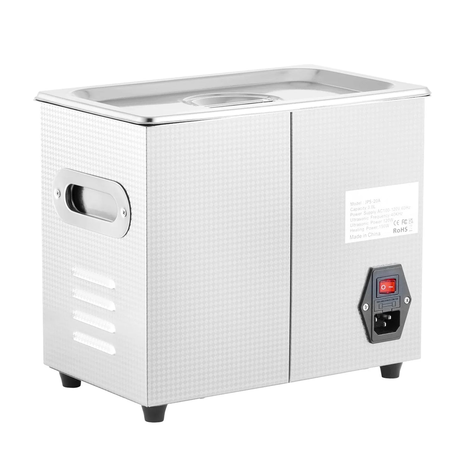 VEVOR Ultrasonic Cleaner Machine 3L Stainless Steel Ultrasonic Cleaning Machine Digital Heater Timer Jewelry Cleaning for Commercial Personal Home Use (3L) - Mekamart Australia