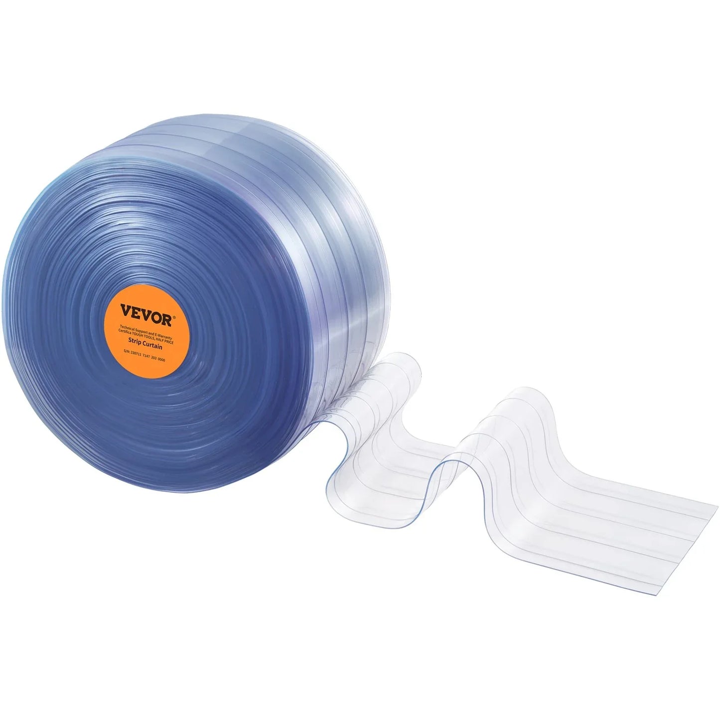 VEVOR Strip Curtain, 3048 cm L x 30.5 cm W x 3 mm Thickness, Clear Ribbed PVC Curtain Strip Door Bulk Roll, Plastic Door Strips for Doorway of Supermarket, Garage, Warehouse, Barn, Pet Animal House - Mekamart Australia