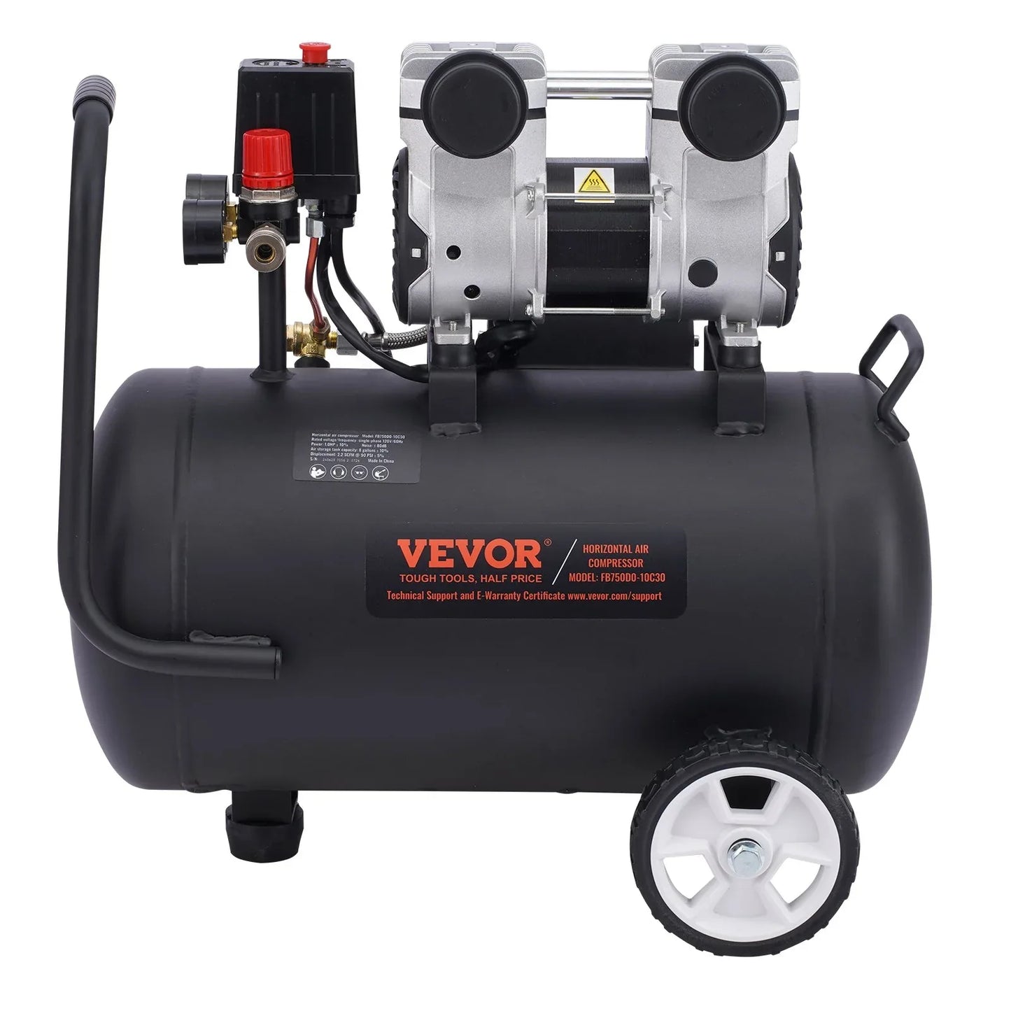 VEVOR Air Compressor Compact Portable Oil Free Compressor 30L 90 PSI - Mekamart Australia