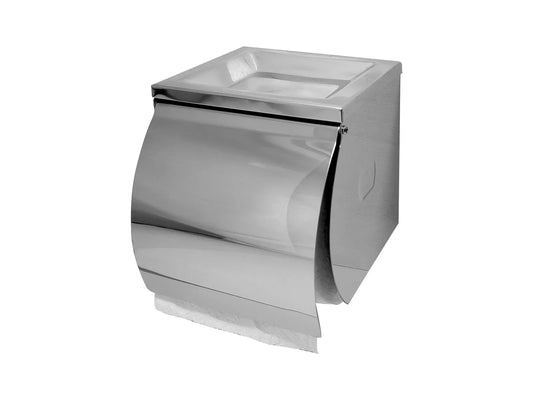 SS Single Toilet Roll Holder with Shelf - Mekamart Australia