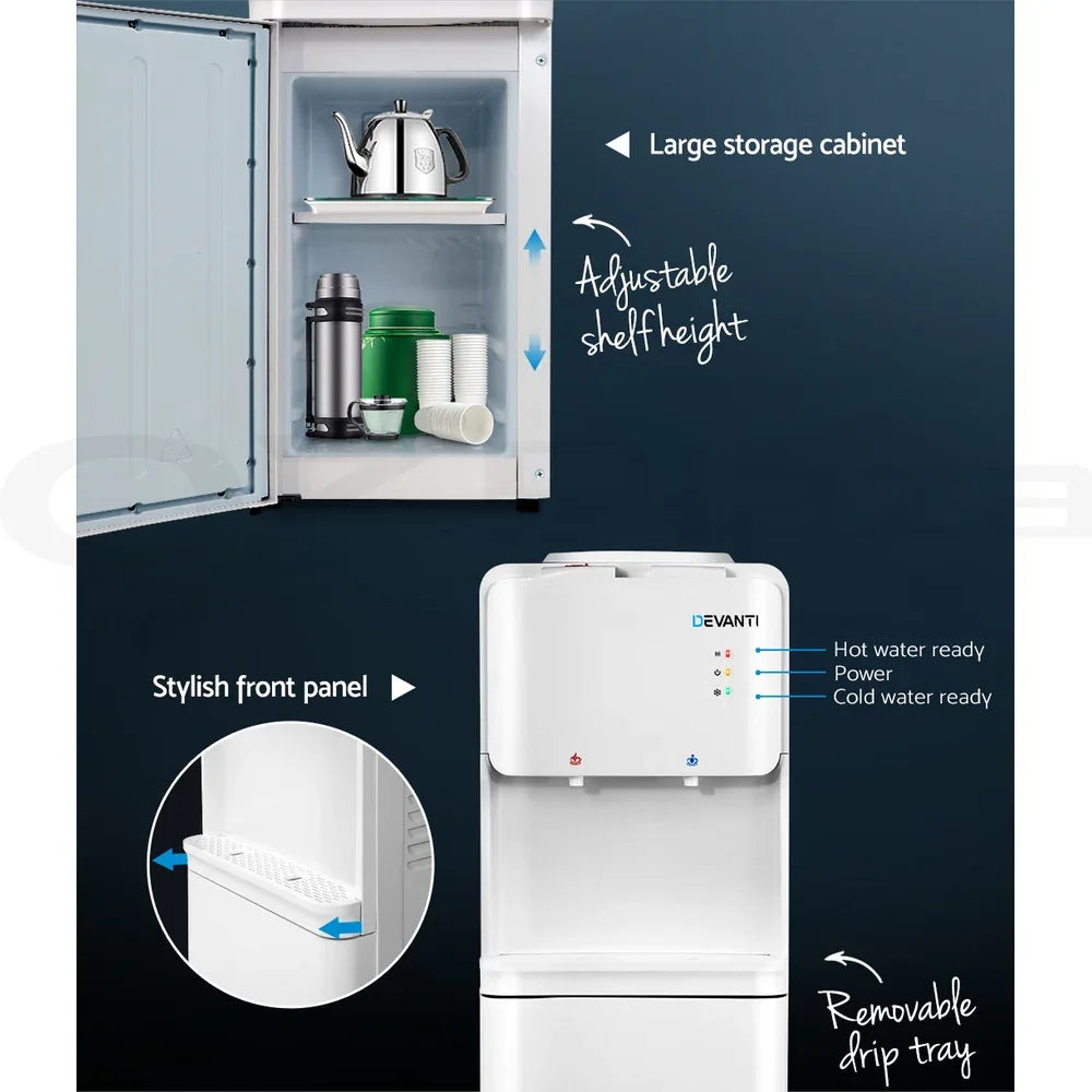 Devanti Water Cooler Dispenser Stand 22L Bottle White - Mekamart Australia